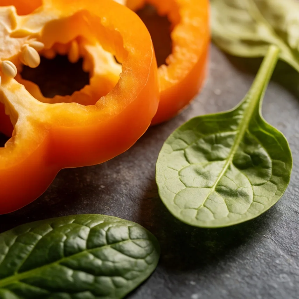 Alimentos ricos en nutrientes para la vista sobre superficie de piedra